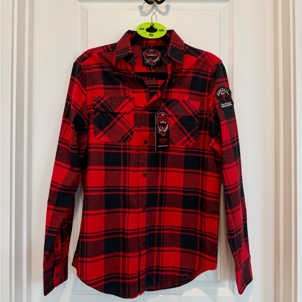 Fireball Red and Black Plaid Shirt